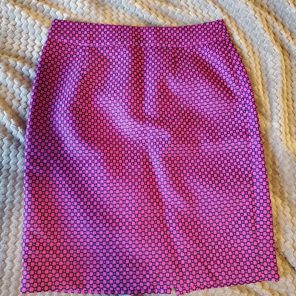 Banana Republic Magenta Blue Pencil Skirt Sz 6
